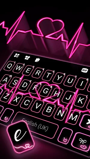 Pink Heartbeat Keyboard Background Screenshot 1