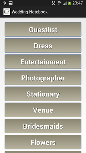Wedding Notebook Screenshot 0