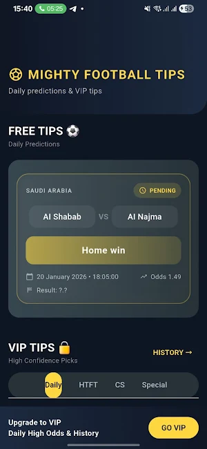 mighty football tips Screenshot 0