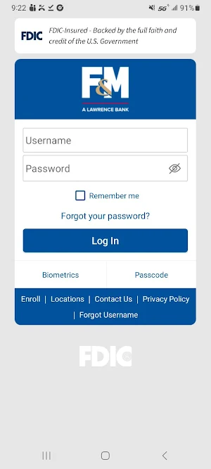 F&M, A Lawrence Bank Screenshot 1