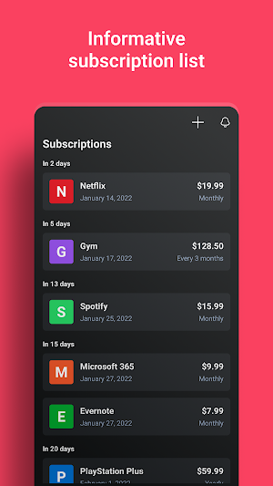 Expensum – Payment Reminder Screenshot 1