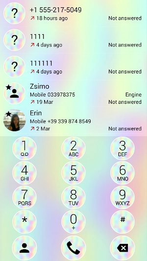 Dialer Holographic Gray Theme Screenshot 0