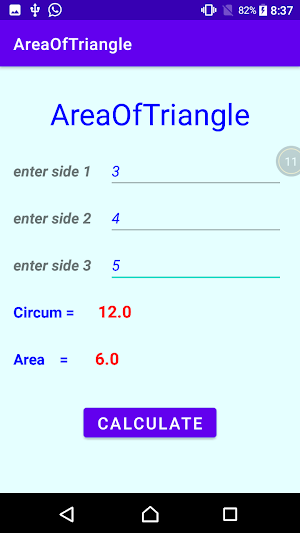 Triangle Area Screenshot 2