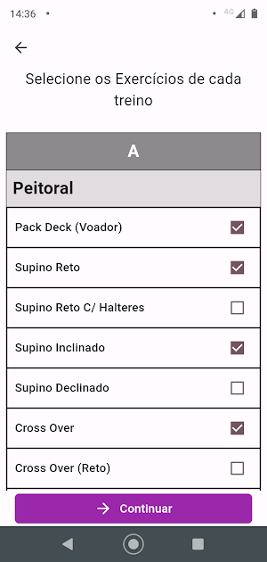 Criar Treino Musculação Screenshot 2