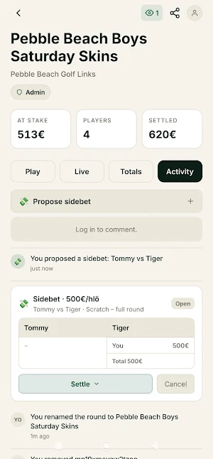 Fairway Golf Bets Screenshot 1