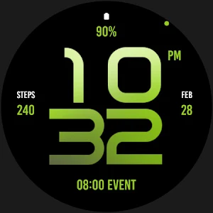 Stylish Green Watch Face Screenshot 3