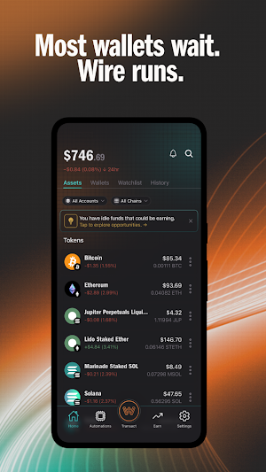 WireUp Wallet: AI Crypto Screenshot 0