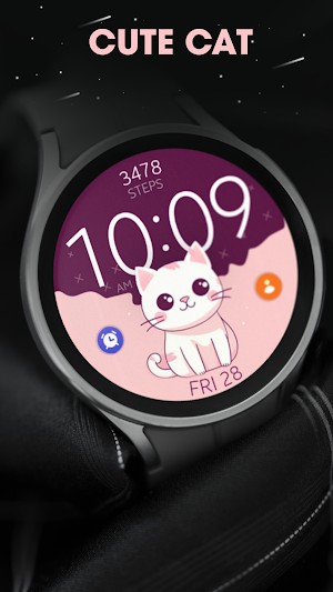 Cat digital cute watch face Screenshot 3
