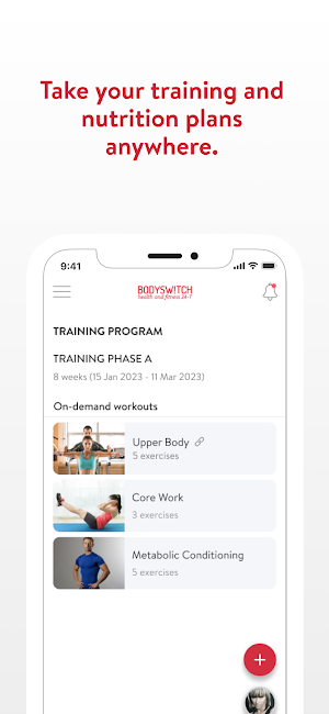 BodySwitch Health and Fitness Screenshot 1