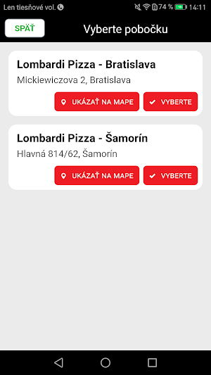 Lombardi Pizza Bratislava Screenshot 1