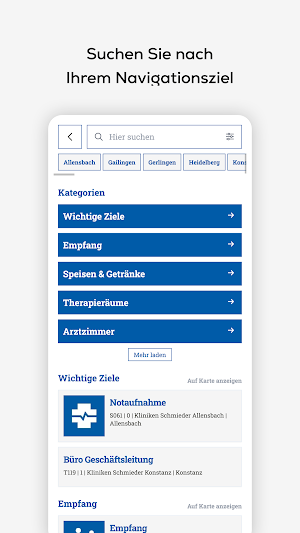 Kliniken Schmieder Navi Screenshot 1