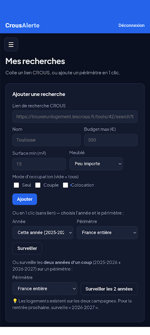 CrousAlerte Screenshot 0