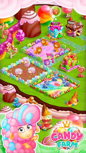 Candy Farm: Magic cake town & cookie dragon story Screenshot 1