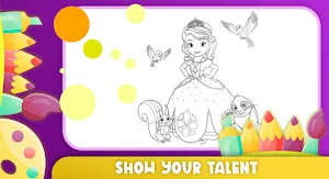 Coloring sofia mermaid game Screenshot 0