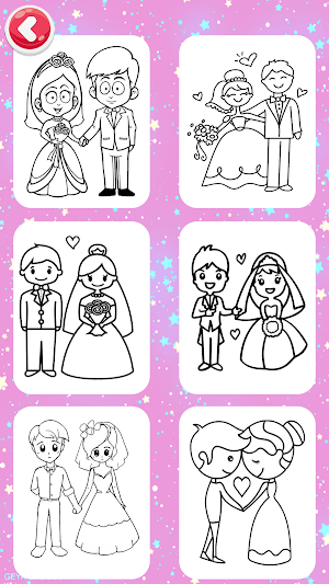 Wedding Glitter Coloring Pages & FireWorks Screenshot 2