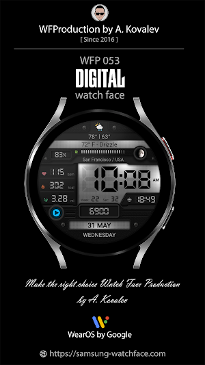 WFP 053 Digital watch face Screenshot 0