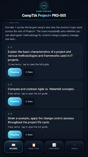 CertCrush: Project+ PK0-005 Screenshot 1