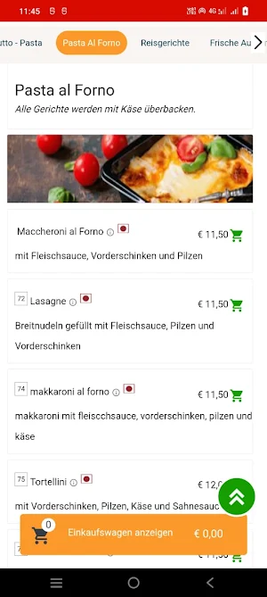 Pizzeria indisches Restaurant Screenshot 2
