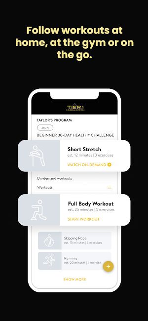 Tier 1 Fitness and Nutrition Screenshot 2