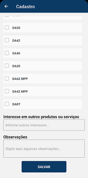 Formulários Aeromot Screenshot 2
