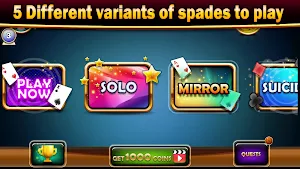 Spades classic card offline Screenshot 0