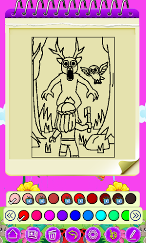 Night In Forest Coloring Book Screenshot 2