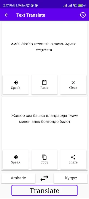 Amharic To Kyrgyz Translator Screenshot 1