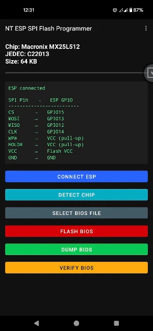 NT ESP SPI Flash Programmer Screenshot 1
