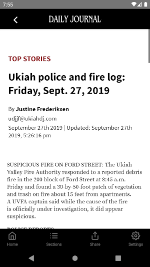 Ukiah Daily Journal Screenshot 1