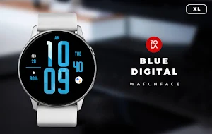 Blue Digital XL Watch Face Screenshot 0