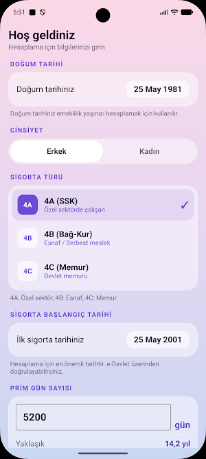 Turkey Retirement Calculator Screenshot 1