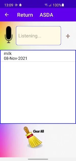 Voice Shopping List Screenshot 2