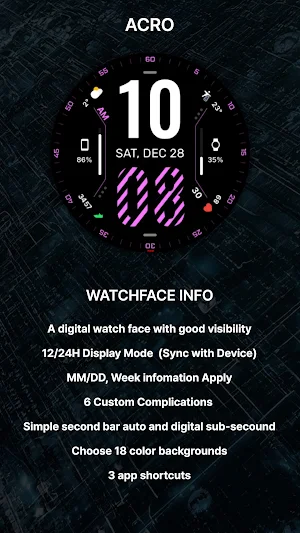 ACRO X one Digital Watchface Screenshot 3