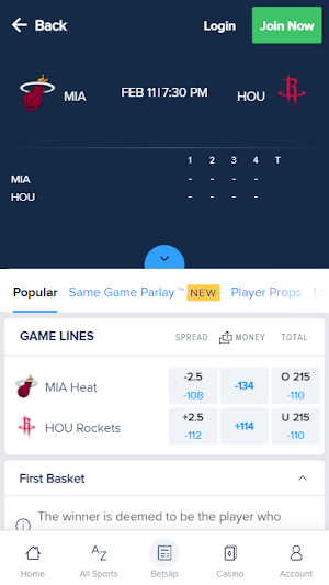 FanDuel Sportsbook and Casino Screenshot 2