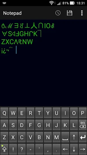 Upside down keyboard Screenshot 1