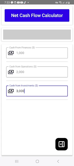 Net Cash Flow Calculator Screenshot 0