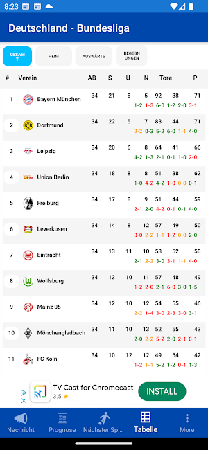Fußball Bundesliga Screenshot 3