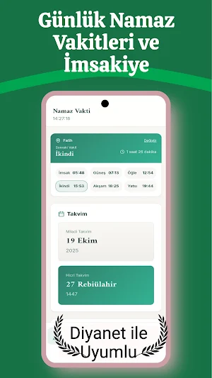 Namaz Vakti, Kuran Kıble Zikir Screenshot 0