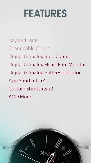 Carbon v6 Analog watch face Screenshot 2