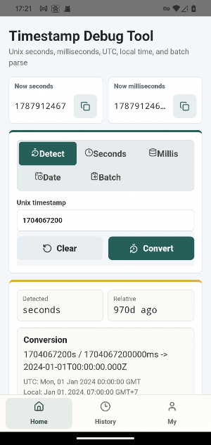 Timestamp Debug Tool Screenshot 0