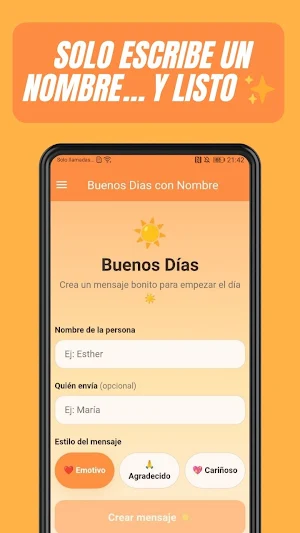 Buenos Días con Nombre Screenshot 2