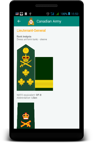 Canadian military ranks Screenshot 3