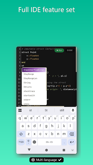 Julia IDE, Compiler & AI Screenshot 2