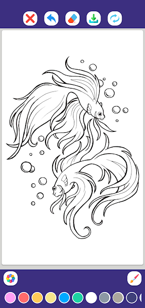 Betta Fish Coloring Book Screenshot 2