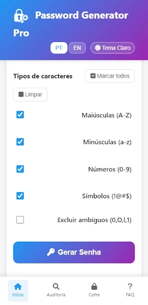Gerador de Senhas Pro Screenshot 1