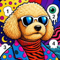 Creepy Dog Color by Number