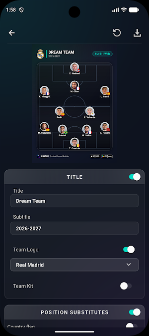 Lineup: Football Squad Builder Screenshot 2