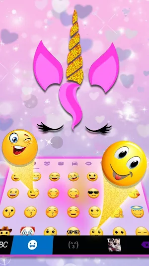 Dream Glitter Unicorn Keyboard Theme Screenshot 2
