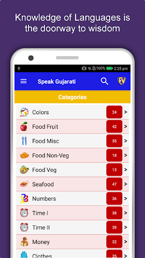 Speak Gujarati : Learn Gujarati Language Offline Screenshot 0