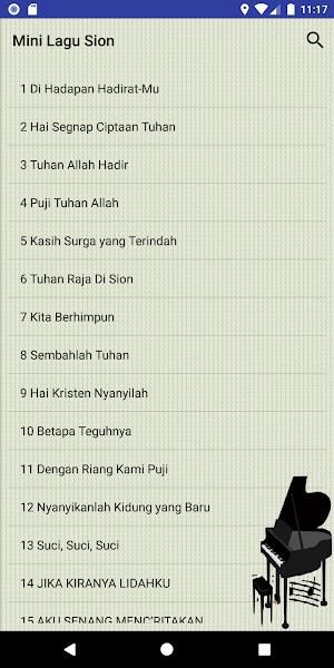 Mini Lagu Sion Lengkap Screenshot 0